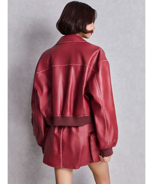 GYDA(ジェイダ)の「URBAN EDGEフェイクレザーユーティリティーブルゾン(ブルゾン・レディース・レッド/ブラウン/ブラック・FREE)」の15枚目の写真