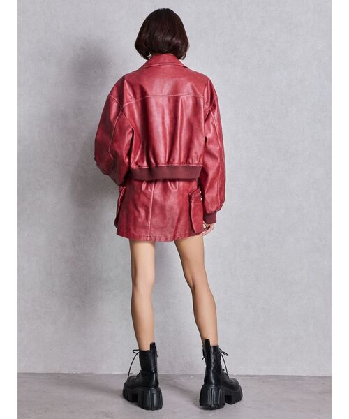 GYDA(ジェイダ)の「URBAN EDGEフェイクレザーユーティリティーブルゾン(ブルゾン・レディース・レッド/ブラウン/ブラック・FREE)」の17枚目の写真