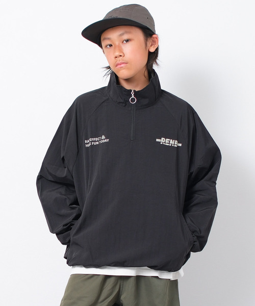 RAT EFFECT（ラットエフェクト）の「ナイロンハーフジッププルオーバー（スウェット・キッズ・ブラック/チャコールグレー・130/140/150/160/170）」の3枚目の写真