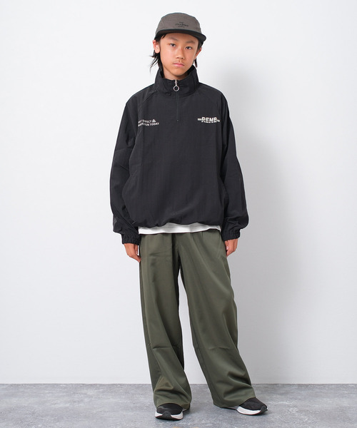 RAT EFFECT（ラットエフェクト）の「ナイロンハーフジッププルオーバー（スウェット・キッズ・ブラック/チャコールグレー・130/140/150/160/170）」の5枚目の写真