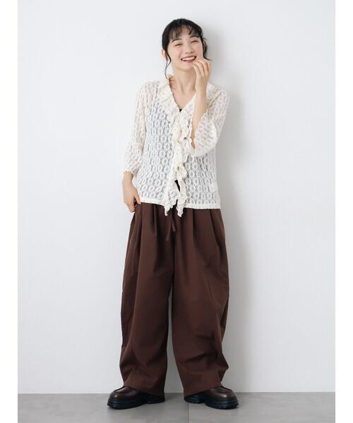 ehka sopo(エヘカソポ)の「コクーンイージーパンツ(その他パンツ・レディース・ブラウン/ベージュ/ブラック・F)」の4枚目の写真