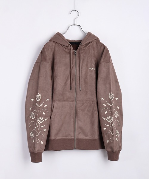 WESTSEA(ウエストシー)の「裏起毛 カットスウェード 袖 薔薇刺繍 フルジップパーカー(パーカー・メンズ・アイボリー/ブラウン/ネイビー/チャコールグレー・L/M)」の13枚目の写真
