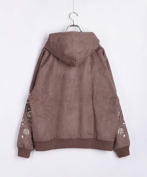WESTSEA(ウエストシー)の「裏起毛 カットスウェード 袖 薔薇刺繍 フルジップパーカー(パーカー・メンズ・アイボリー/ブラウン/ネイビー/チャコールグレー・L/M)」の14枚目の写真