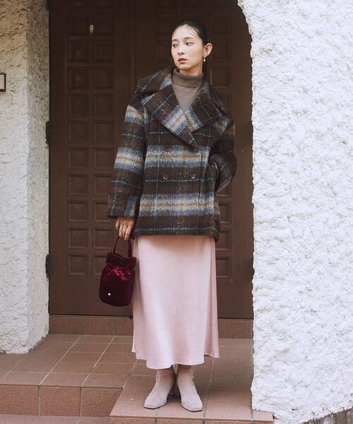 earth music&ecology（アースミュージックアンドエコロジー）の「ベロアハンドルバッグ（ショルダーバッグ・レディース・ブルー/ボルドー・FREE）」の7枚目の写真