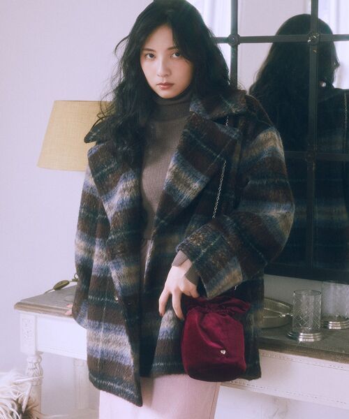 earth music&ecology（アースミュージックアンドエコロジー）の「ベロアハンドルバッグ（ショルダーバッグ・レディース・ブルー/ボルドー・FREE）」の8枚目の写真