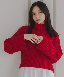 Petitjo | 小さいサイズ　ハイネックショート丈ニット　低身長さん・小柄女性(ニット/セーター)