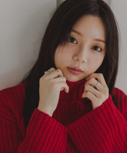 Petitjo（プッチージョ）の「小さいサイズ　ハイネックショート丈ニット　低身長さん・小柄女性（ニット/セーター・レディース・カーキ/レッド・M-L/XS-S）」の9枚目の写真