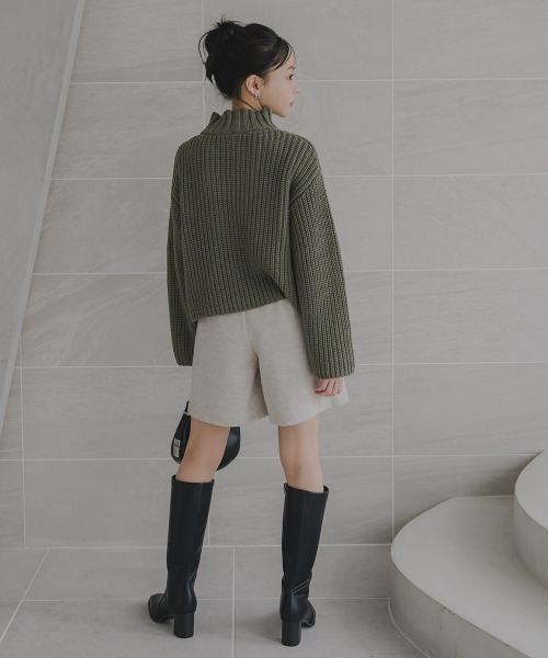 Petitjo（プッチージョ）の「小さいサイズ　ハイネックショート丈ニット　低身長さん・小柄女性（ニット/セーター・レディース・カーキ/レッド・M-L/XS-S）」の22枚目の写真