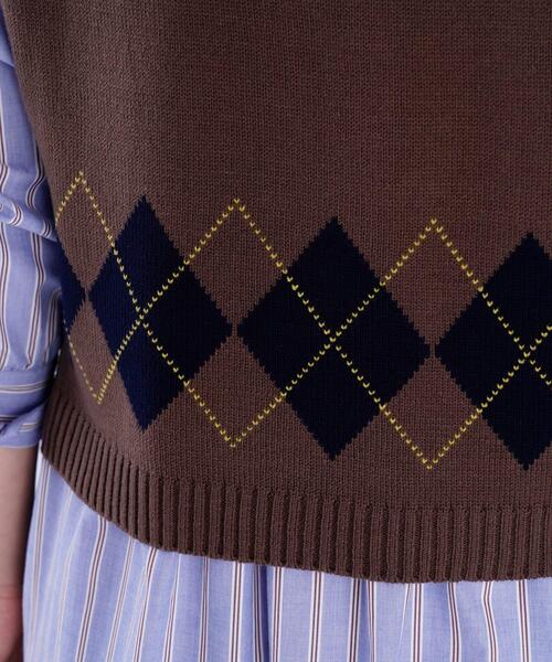 To b. by agnes b.（トゥービーバイアニエスベー）の「アーガイル ニット ベスト（ベスト・レディース・ベージュ・FREE）」の7枚目の写真