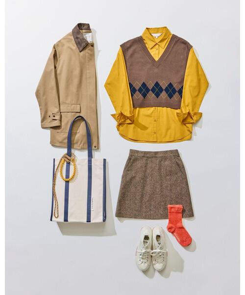 To b. by agnes b.（トゥービーバイアニエスベー）の「アーガイル ニット ベスト（ベスト・レディース・ベージュ・FREE）」の9枚目の写真