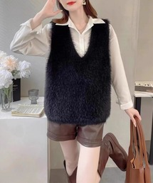 ファーベスト」に該当するブラック/黒色系のレディースファッション