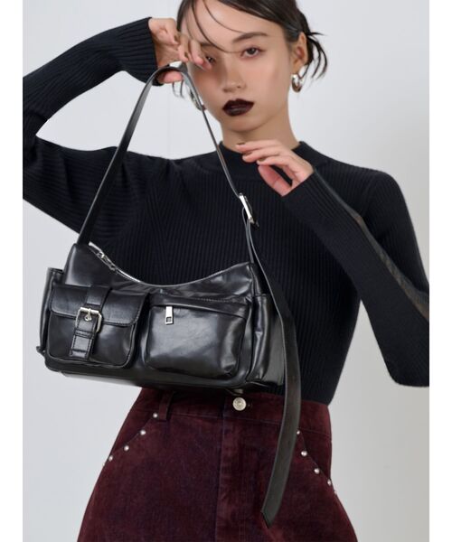 MURUA(ムルーア)の「メニーポケットベルトバッグ(ハンドバッグ・レディース・ブラウン/ブラック・FREE)」の1枚目の写真