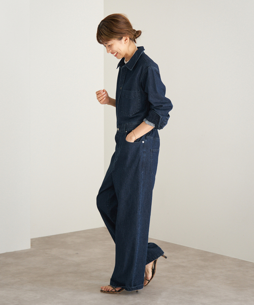 Maison IENAデニムジャンプスーツ（つなぎ/オールインワン）｜IENA