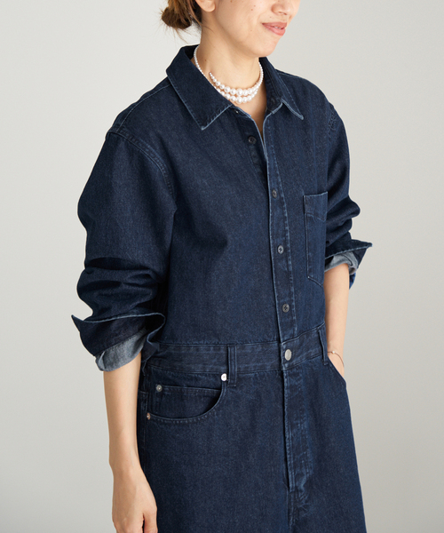 IENA（イエナ）の「Maison IENAデニムジャンプスーツ（つなぎ/オールインワン・レディース・ネイビー・36/38）」の9枚目の写真