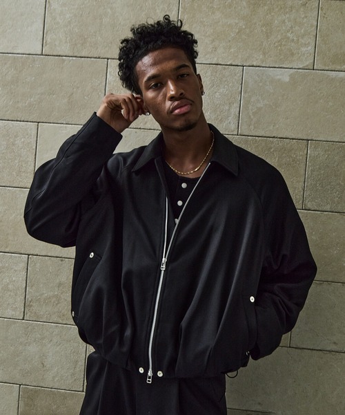 CONZ（コンズ）の「BALOON ZIP UP JACKET（ブルゾン・メンズ・ダークグレー/ネイビー/ストライプ/ブラック/ダークブラウン・1/2/3）」の2枚目の写真