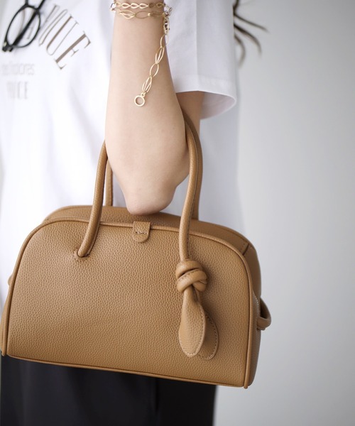 Ehre style(エーレスタイル)の「余裕をまとう大人の上品バッグ結びデザインバッグ(ハンドバッグ・レディース・イエロー/ホワイト/ブラウン・FREE)」の3枚目の写真