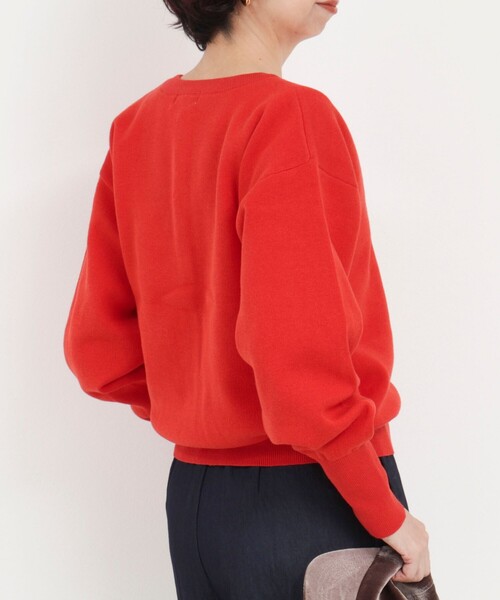 fredy couleur（フレディクルール）の「スウェットライクハート釦カーディガン（ニット/セーター・レディース・オフホワイト/ブラック/グレイッシュベージュ/オレンジ・38）」の15枚目の写真