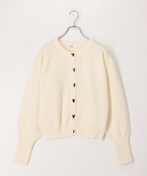 fredy couleur（フレディクルール）の「スウェットライクハート釦カーディガン（ニット/セーター・レディース・オフホワイト/ブラック/グレイッシュベージュ/オレンジ・38）」の17枚目の写真
