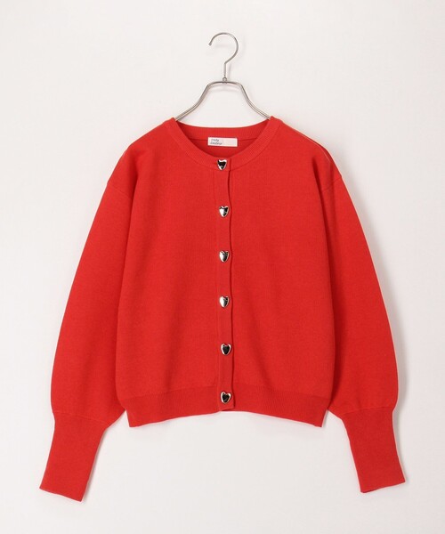 fredy couleur（フレディクルール）の「スウェットライクハート釦カーディガン（ニット/セーター・レディース・オフホワイト/ブラック/グレイッシュベージュ/オレンジ・38）」の20枚目の写真