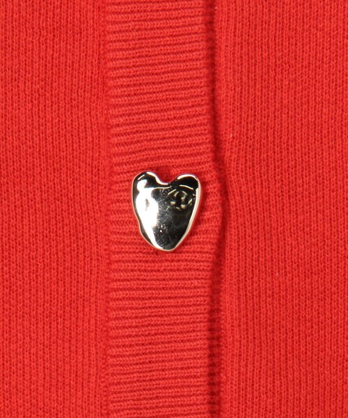 fredy couleur（フレディクルール）の「スウェットライクハート釦カーディガン（ニット/セーター・レディース・オフホワイト/ブラック/グレイッシュベージュ/オレンジ・38）」の21枚目の写真