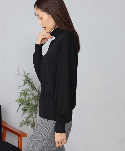 GALLORIA(ギャローリア)の「マシンウォッシャブル シアーハイネックニット(ニット/セーター・レディース・ブラック/アイボリー/ロイヤルブルー/チャコールグレー・LL/L/M/S)」の6枚目の写真