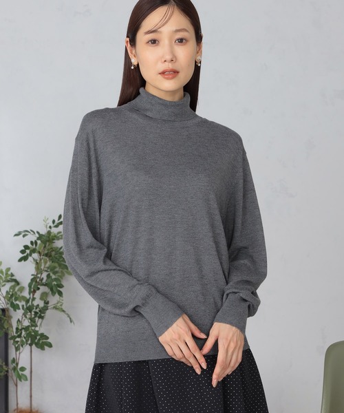 GALLORIA(ギャローリア)の「マシンウォッシャブル シアーハイネックニット(ニット/セーター・レディース・ブラック/アイボリー/ロイヤルブルー/チャコールグレー・LL/L/M/S)」の10枚目の写真