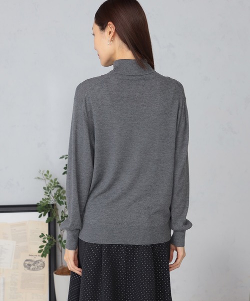 セール】マシンウォッシャブル シアーハイネックニット（ニット