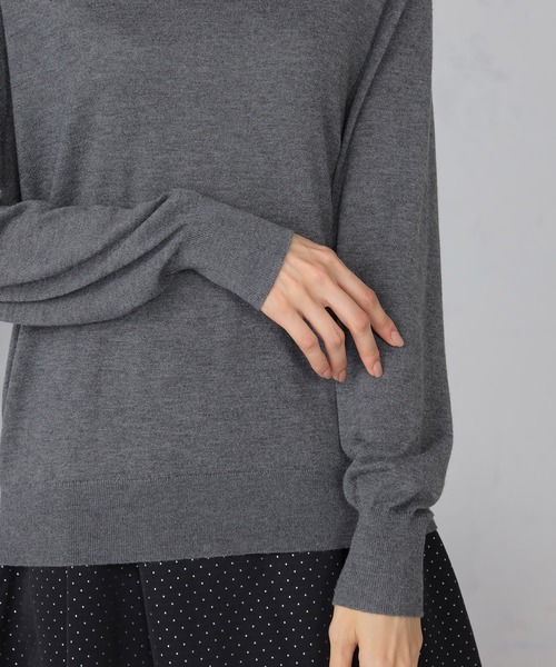 GALLORIA(ギャローリア)の「マシンウォッシャブル シアーハイネックニット(ニット/セーター・レディース・ブラック/アイボリー/ロイヤルブルー/チャコールグレー・LL/L/M/S)」の12枚目の写真