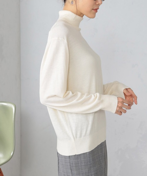 GALLORIA(ギャローリア)の「マシンウォッシャブル シアーハイネックニット(ニット/セーター・レディース・ブラック/アイボリー/ロイヤルブルー/チャコールグレー・LL/L/M/S)」の14枚目の写真