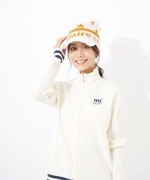 marie claire（マリ・クレール）の「【marieclaire/マリクレール】レディースつば付きジャガードビーニー｜防寒・ユニークデザイン｜ゴルフウェア秋冬（ニットキャップ/ビーニー）」