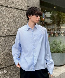 Chikashitsu + | 【Chikashitsu +】cropped stripe shirt / 【チカシツプラス】クロップドストライプ長袖シャツ(シャツ/ブラウス)