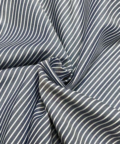 Chikashitsu +(チカシツプラス)の「【Chikashitsu +】cropped stripe shirt / 【チカシツプラス】クロップドストライプ長袖シャツ(シャツ/ブラウス・メンズ・ネイビー/ブルー/ホワイト・ONE SIZE)」の19枚目の写真