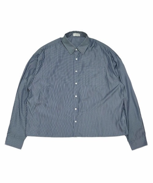 Chikashitsu +(チカシツプラス)の「【Chikashitsu +】cropped stripe shirt / 【チカシツプラス】クロップドストライプ長袖シャツ(シャツ/ブラウス・メンズ・ネイビー/ブルー/ホワイト・ONE SIZE)」の18枚目の写真