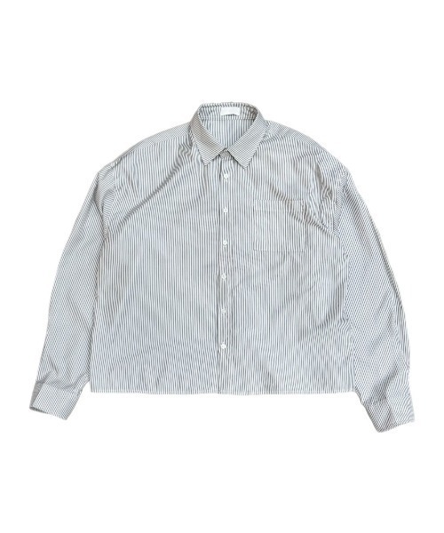 Chikashitsu +(チカシツプラス)の「【Chikashitsu +】cropped stripe shirt / 【チカシツプラス】クロップドストライプ長袖シャツ(シャツ/ブラウス・メンズ・ネイビー/ブルー/ホワイト・ONE SIZE)」の11枚目の写真