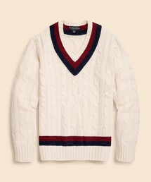 BROOKS BROTHERS | ウール ケーブル Vネックテニスセーター(ニット/セーター)