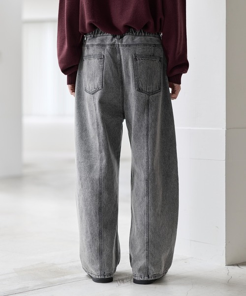 @mochi様 グレー ストレートデニム 新品タグ付き ETELIO（エテリオ）の「ヴィンテージ加工13ozセンターシームストレート