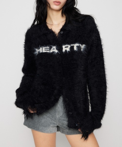 LAGUA GEM(ラグアジェム)の「CRASH POINT SHAGGY ニット(ニット/セーター・レディース・ブラウン/ピンク/オフホワイト/ブラック・FREE)」の1枚目の写真