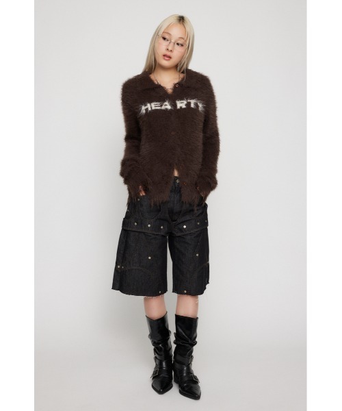 LAGUA GEM(ラグアジェム)の「CRASH POINT SHAGGY ニット(ニット/セーター・レディース・ブラウン/ピンク/オフホワイト/ブラック・FREE)」の8枚目の写真