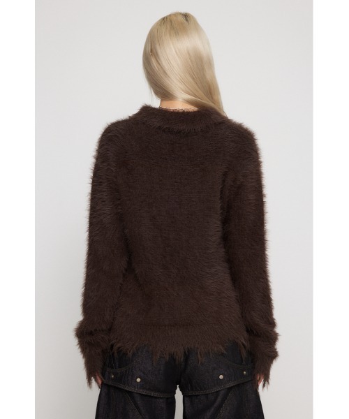 LAGUA GEM(ラグアジェム)の「CRASH POINT SHAGGY ニット(ニット/セーター・レディース・ブラウン/ピンク/オフホワイト/ブラック・FREE)」の10枚目の写真