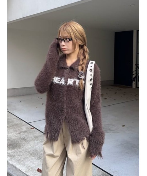 LAGUA GEM(ラグアジェム)の「CRASH POINT SHAGGY ニット(ニット/セーター・レディース・ブラウン/ピンク/オフホワイト/ブラック・FREE)」の13枚目の写真