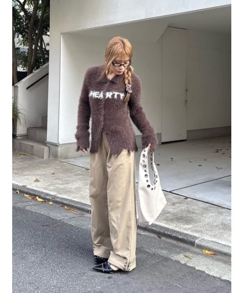 LAGUA GEM(ラグアジェム)の「CRASH POINT SHAGGY ニット(ニット/セーター・レディース・ブラウン/ピンク/オフホワイト/ブラック・FREE)」の18枚目の写真