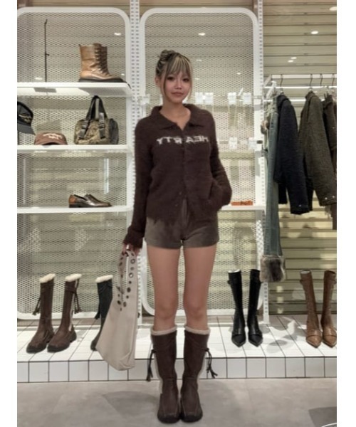 LAGUA GEM(ラグアジェム)の「CRASH POINT SHAGGY ニット(ニット/セーター・レディース・ブラウン/ピンク/オフホワイト/ブラック・FREE)」の17枚目の写真