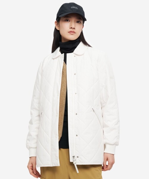 AIGLE（エーグル）の「撥水 インサレーション キルティングジャケット（ダウンジャケット/コート・レディース・ホワイト/ベージュ・36/38）」の20枚目の写真
