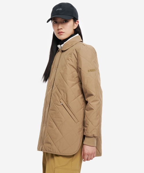 AIGLE（エーグル）の「撥水 インサレーション キルティングジャケット（ダウンジャケット/コート・レディース・ホワイト/ベージュ・36/38）」の5枚目の写真