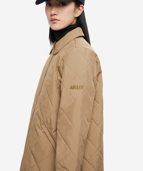 AIGLE（エーグル）の「撥水 インサレーション キルティングジャケット（ダウンジャケット/コート・レディース・ホワイト/ベージュ・36/38）」の7枚目の写真