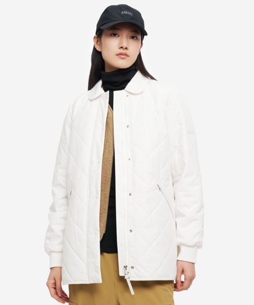 AIGLE（エーグル）の「撥水 インサレーション キルティングジャケット（ダウンジャケット/コート・レディース・ホワイト/ベージュ・36/38）」の9枚目の写真
