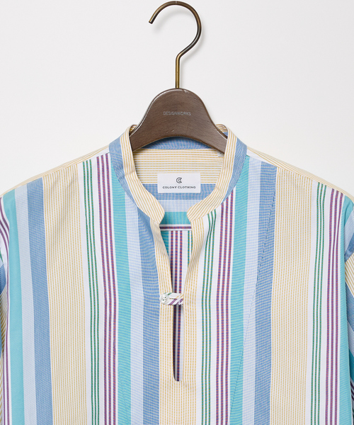 COLONY CLOTHING（コロニークロージング）の「【COLONY CLOTHING/コロニークロージング】マルチストライプ　スキッパーシャツ  SH06KUWAEX（シャツ/ブラウス・メンズ・その他・S/M）」の2枚目の写真