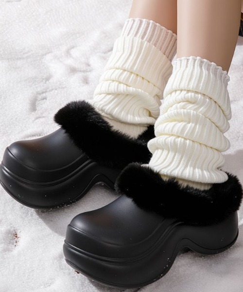 Vipoa(ヴィポア)の「Fur Crocs Shoes(スリッポン・レディース・アイボリー/ブラック/ブラウン・SMALL/MEDIUM/LARGE)」の11枚目の写真