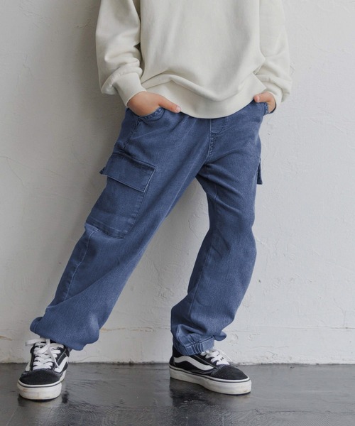GLOBAL WORK(グローバルワーク)の「あったかスゴラクストレッチカーゴパンツ/581226(カーゴパンツ・キッズ・ブラック/カーキ/ブラック系その他/ブルー・130cm/140cm/150cm/160cm)」の21枚目の写真