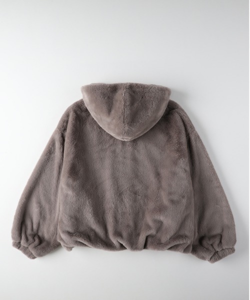 Right-on（ライトオン）の「【HONEYSUCKLE ROSE】ファーブルゾン（ブルゾン・レディース・グレー/ブラウン・L/M）」の8枚目の写真